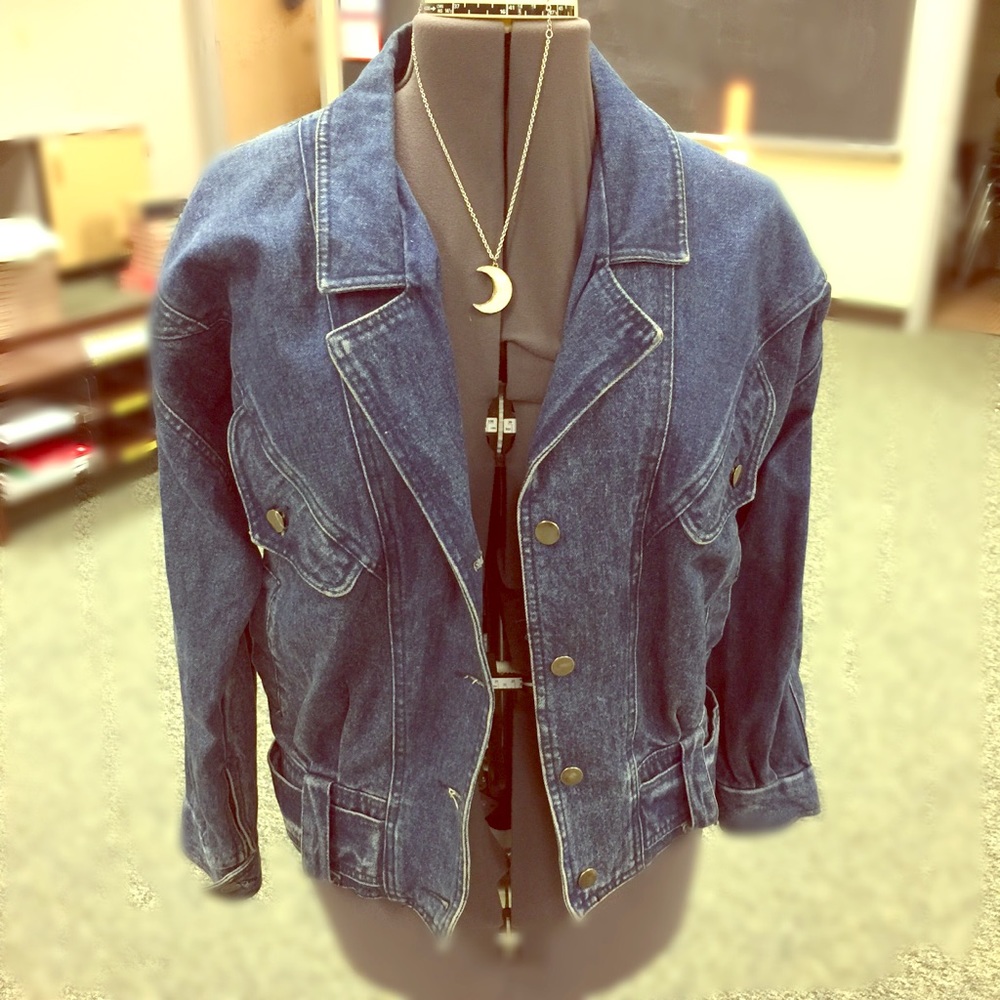 Vintage 80’s cool Denim Bomber jacket